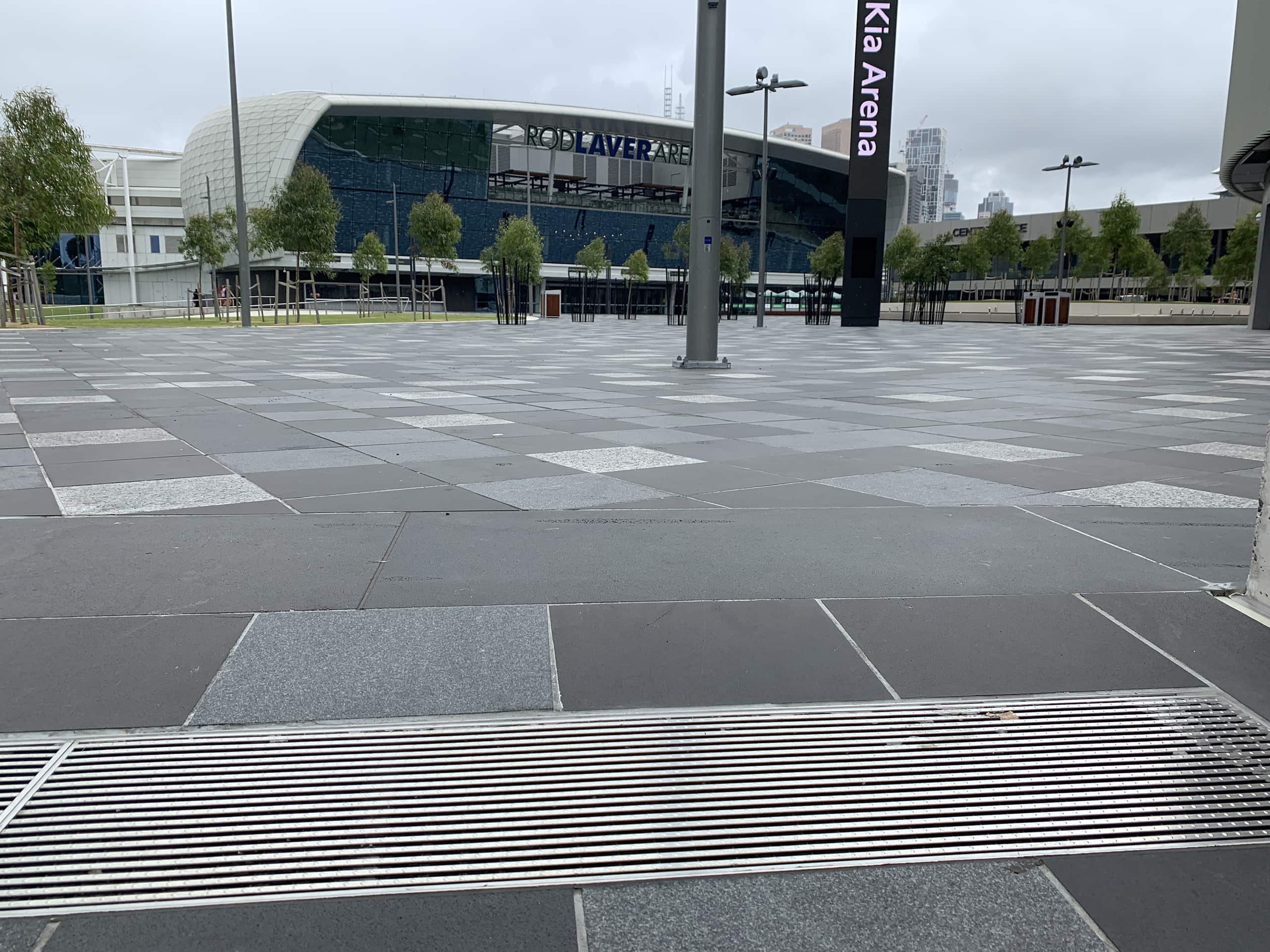 Melbourne Park boasts two outdoor terraces drainage
