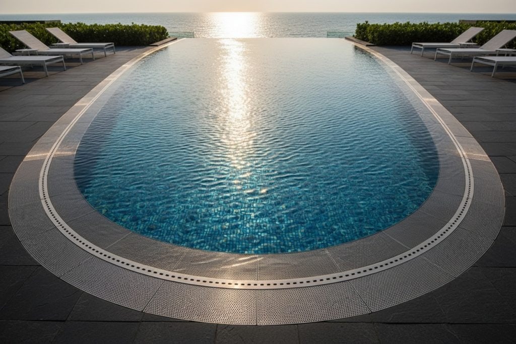 HG curved grate infinity pool